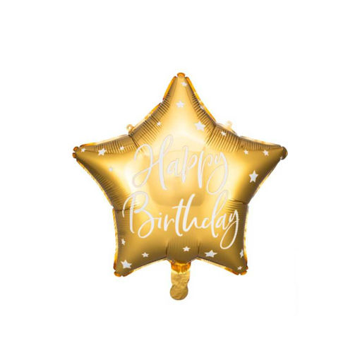 Picture of FOIL BALLOON STAR HAPPY BIRTHDAY GOLD 18 INCH